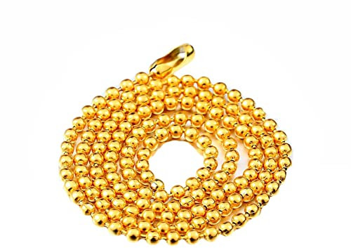 Homxi Männer Ketten,Kugelkette 3mm Männer Kette 60cm Kugel Kette Edelstahl Halsketten für Männer Männer Halsketten Gold