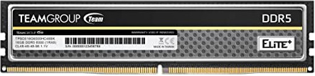 Memoire Ddr5 16 Go (2 X 8 Go) Pc5-48000 6000 Mhz Teamgroup Elite Plus Cl48