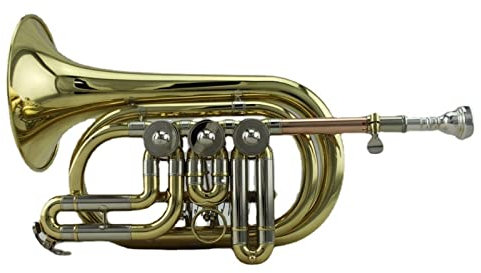 Neue Messingrohrkörperlackierung Gold B-Melodie Blechblasinstrument Drehventil Taschentrompete Palm Trompete Kornett Trompete im Taschenformat