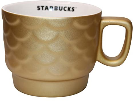 STARBUCKS Taza de café dorada, 12 oz/355 ml