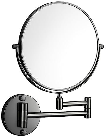 JHNGYJY Wall Mounted Makeup Mirror, 1X/3X Magnifying Mirror Double-sided Shaving Mirror, 360° Extendable Arm Vanity Mirror For Bathroom Hotel, 8 inch
