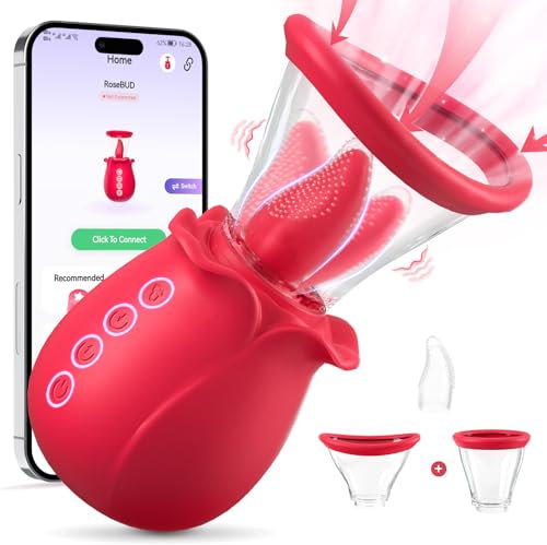 Aoonice Sucking Vibrator AI Sync Sex Toys for Women, 3 Sucking 7 Tongue Licking Vibrator with 2 Suction Cups, Adult Toy for Nipple Clitoral Stimulator Clit Pussy Pump, Female Sex Toys Vibrater