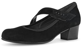 Gabor dam rem pumps, dam klackskor, bekväm multibredd (H), Svart 47, 39 EU Weit