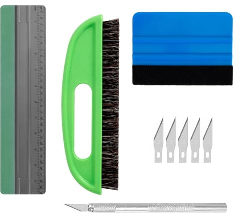 5-teiliges Tapezierwerkzeug-Set, enthält Tapezierbürste, Rakel für Tapezieren, Schneidwerkzeug, Glättwerkzeug, für Tapeten, Fensterfolie, Vinyl und Klebekontakt