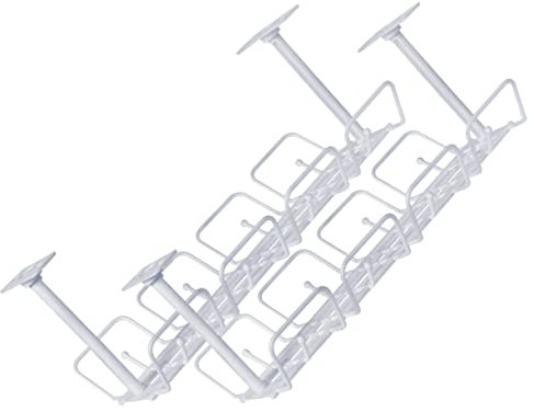 Angoily 2pcs under Desk Cable Management Rack Wire Organizing Storage Tidy for Desk Tv Cable Management