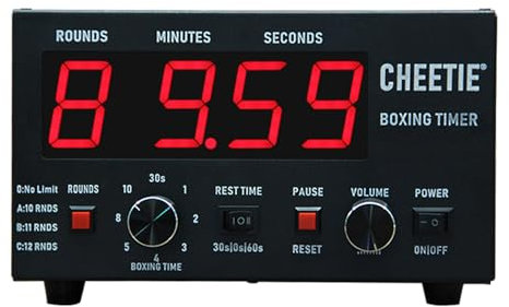 CASEGO Minuterie d'intervalle de Boxe Minuterie de Gymnastique Professionnelle avec Affichage LED, Temps d'entraînement et répétitions de Cycle sélectionnables, Son réglable (Red)