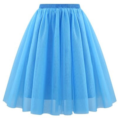 Robe tutu mi-longue en tulle pour femme - Tutus à bulles - Jupe de danse vintage des années 1950 - Jupon taille haute en maille pour cosplay, fête, jupe de ballet, Bu2., S