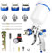 LustLocke HVLP Lackierpistole Spritzpistole Kit mit 3 Düsen (1,4/1,7/2,0 mm) – Profi Lackierpistole Druckluft mit 600 ml Plastikbecher, einstellbarem Luftdruck & Fluss, Edelstahl & Kupfer