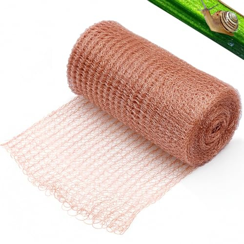 Druuzyl Kupferband Gegen Schnecken Kupfernetz 10M Schneckenzaun aus Schneidbarem Kupfergewebe Ideal für Gartenmaus Vögel Insekten und Nacktschnecken​