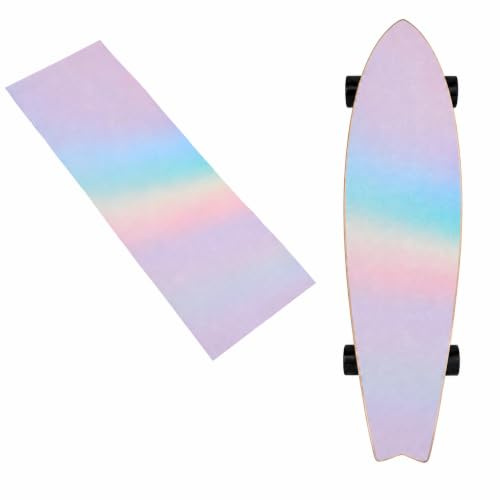 SUPVOX Rainbow Skateboard Grip Tape Non Slip Traction Sheet for Boards | Rainbow skateboard grip tape with textured surface for improved traction and board control on land surfboards and freestyle