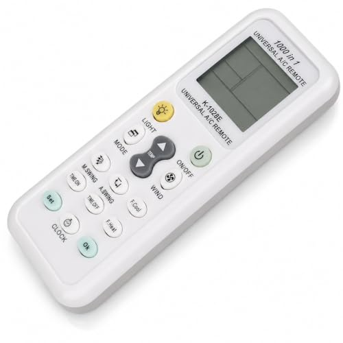 Topolenashop Telecomando Universale per Condizionatori 1000 in 1 – Display LCD, Programmabile, Compatibile con Samsung, LG, Daikin, Panasonic, Toshiba, Hisense e Altri Climatizzatori | ART.COM-A003