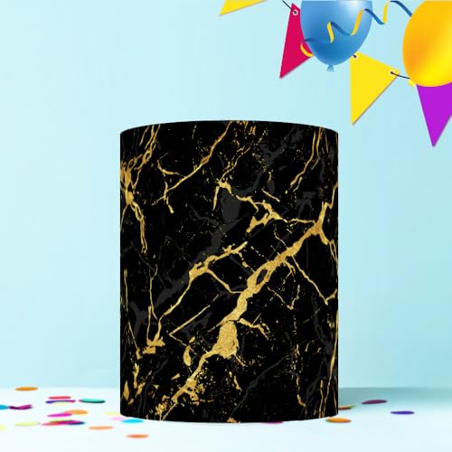 BLACK AND GOLD MARBLED EFFECT CAKE WRAP AROUND EDIBLE CAKE TOPPER ICING DECORATION 1 SHEET