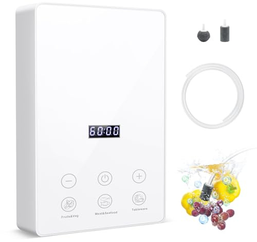 iCare Ozongenerator för vatten, 1000 mg/h högeffektiv med 90 minuters timer, för rengöring av frukt, grönsaker, kött, skaldjur, bestick, flaskor