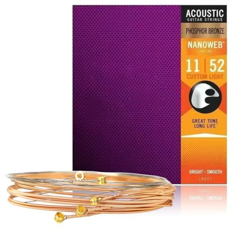 16027 Saiten Phosphor Bronze Akustik-Gitarrensaiten ohne NANOWEB Beschichtung(.011-.052)