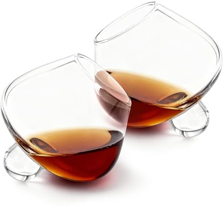Stemless Wine Glasses, 235Ml Modern Hemisphere Bottom Rotating Glassware, Rolling Whiskey Wine Glasses, Geometric Tilting Design, Stem Less Anti Rocking Cup, Drinking Tumblers for Wiskey Wine (2pcs)