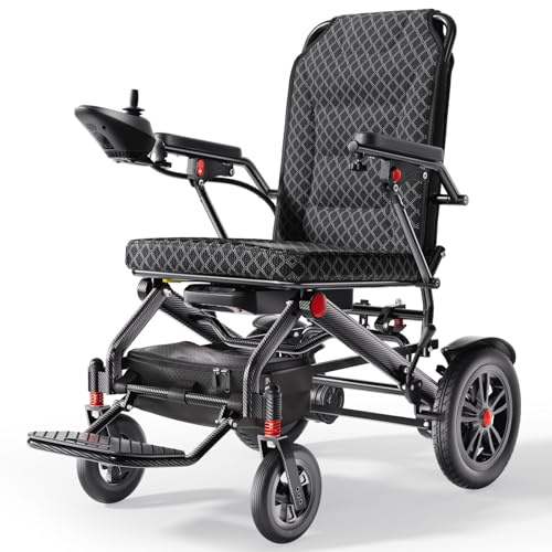 HomyKing Sedia a Rotelle Pieghevole Leggera per Anziani, Elettrica Carrozzina per Disabili, Monopattini Elettrico Adulti, Durata di 25 km Motore di 500W Scooter Elettrici Batteria al litio da 15 Ah