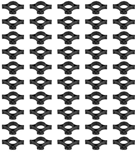 50 Stück Elektrozaun-Isolatoren, Impuls-Elektrozaun-Terminal-Stabisolatoren mit 3,2 cm Loch für den Bauernhof (Schwarz)