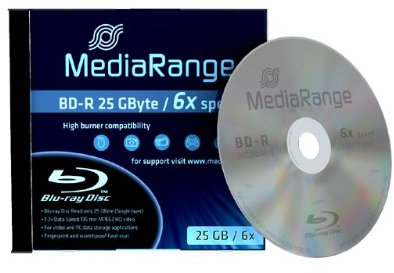 5 MediaRange Bluray Rohlinge BD-R 25GB 6x Jewelcase