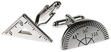Miniblings perpendicolarmente goniometro Gemelli - Pulsanti a Mano Ho gemello Gemelli della Camicia Mi Bella Scatola di Legno Incluso - Insieme goniometro Piazza