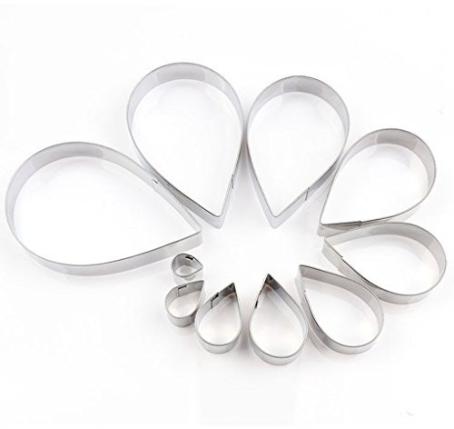 Babysbreath17 10pcs Petalo Goccia Rosa fustellatura Cutters panificazione Muffa Pane Stampo di Cottura del Fondente della Muffa Famiglia Biscotto Fai da Te