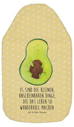 Mr. & Mrs. Panda Wärmflasche Avocado Kern - Geschenk, Frucht, Gesund, Kinderwärmflasche, Körnerkissen, Kleine Wärmflasche, Bettflasche, Spruch Leben,
