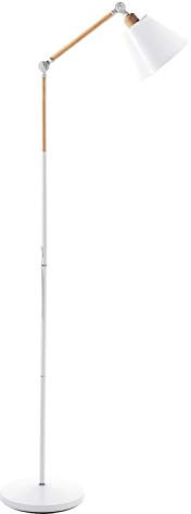 YOSION Modern Metal Floor Lamp Reading Lighting, Adjustable Standing Lamp with Heavy Metal Based and 9W LED Bulb for Living Room, Bedroom, Office or Study Room - White
