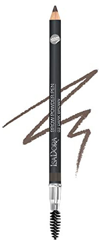 IsaDora Augenbrauenstift - Augenbrauenpuder in Stiftform - für dichte Augenbrauen - Langanhaltendes Ergebnis - Mit Augenbrauenbürste - Augenbrauenstift Härchenzeichnung - Brow Pencil Dunkelbraun