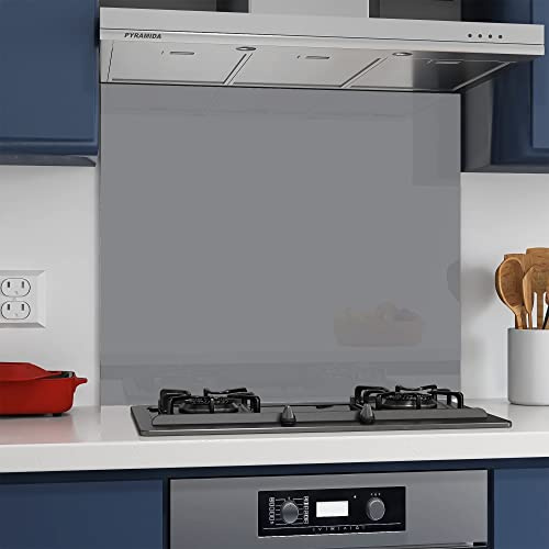 Home Supplies Tempered Glass Splashback for Kitchen, Toughened Glass Heat Resistant Splashbacks for Cookers (60X70, Grey)