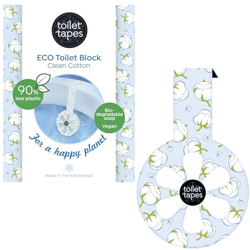 Toilet Tapes - Nachhaltiger Toilettenduft mit 220+ Spülungen - Bis zu 90% weniger Plastik - Selbstklebend - Clean Cotton, 1 Stück (1er Pack) (Clean Cotton, 1 stück (14er Pack))