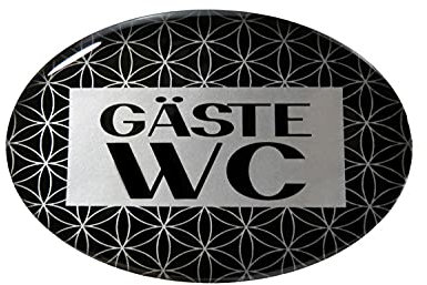 BIKE-label Silber Klo Toiletten 3D Aufkleber Türschild Gäste WC Hinweisschild 70 x 47 mm 900126VA