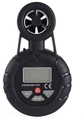XIXIDIAN Misuratore di Vento Digitale, anemometro Mini manometro a Temperatura della velocità del Vento con termometro LCD. Retroilluminazione per Windsurfing Aquilone Volante a Vela
