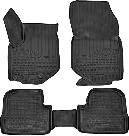 Norm Liners 3D Gummimatten passend für Opel Corsa F ab 2019 4tlg, Allwetter TPE Fußmatten mit hohem Rand Passform rutschfest Geruchsneutral Schwarz