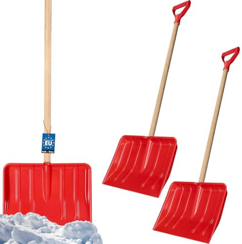 KOTARBAU® 2er Set Schneeschaufel Kinder-Schneeschaufel Kinder Schneeschieber Kinderschaufel Holz Stiel mit Gesamtlänge 84 cm