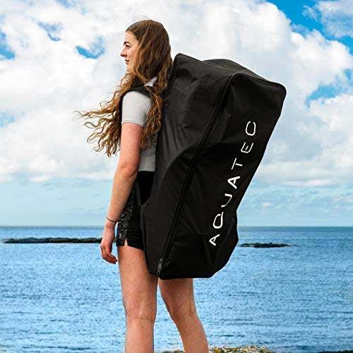 AQUATEC Tasche für SUP Board – Robuster Rucksack für aufblasbare Stand Up Paddle Boards & Kajak | Standard oder mit Rollen | Reißverschluss | Verstellbare Riemen
