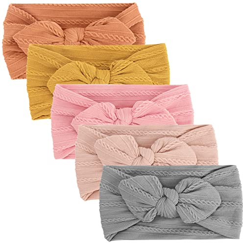 DRESHOW 5 Pezzi Bambini Fascia Per Capelli Elastica Neonata Accessori - Fasce Capelli Bambina