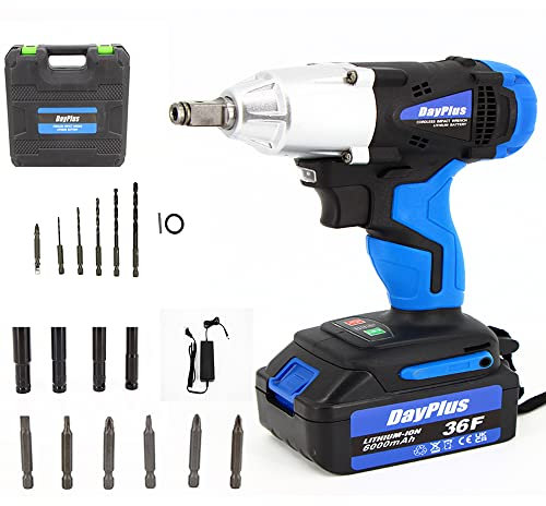 Atornillador eléctrico de percusión, 18 V, 420 Nm, atornillador de impacto, taladro inalámbrico, herramienta eléctrica automática con dos velocidades y cargador de batería, 4 enchufes, 5 brocas