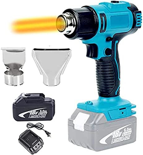 KRASS Cordless Heat Gun, 18v Li-ion Battery Powered Air Gun, Rechargeable Heat Gun For Paint Stripping Crafts Shrink Resin,1x6.0 Ah Battery,Collector88