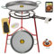 COMBOI Paella-Set für Paella-Gas, Butangas, 50 cm, Paella-Pfanne 60 cm + Paella-Pfanne 42 cm, Gasregler, Schlauch, Halterung, verstärkte Füße, Wasserwaage, Schürze, digitales Rezeptbuch