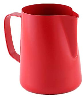 Milk Frothing Pitcher,Stainless Steel Milk Frothing Pitcher Cup Jug,Milk Jug Milk Cup Milk Pitcher Jug Measuring Cup for Making Latte Coffee Art Cappuccino Milk Jug(Color:Red,Size:900ml) (Color : Red,