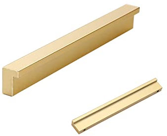 SZLXJMFL Küchengriffe Gold, 2 Stück Schrankgriffe Modern, Massive Aluminium | Beschichtungsverfahren, Möbelgriff Länge: 112-1000mm L-Zuggriffe Küche Türgriffe Kleiderschrankgriffe 177mm/7in