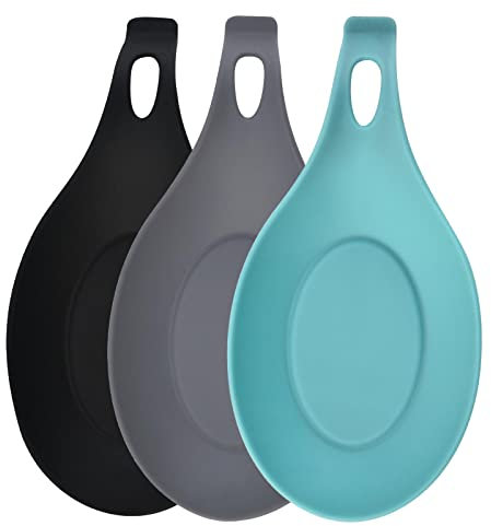 GWAWG 3PCS Spoon Rest,Silicone Holder,Use to Wooden, Silicone, Iron,Tea Spoon,Kitchenware, Tableware,for Kitchen,Living Room,Ect