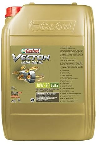 CASTROL Motoröl 10W-30 Vecton Teilsynthetiköl Motor Öl ACEA E6 ACEA E7 ACEA E9 API CJ-4 Long Drain E6/E9 20L Kompatibel mit MERCEDES-BENZ C-Klasse Limousine W204 E-Klasse Limousine W211 A-Klasse W169
