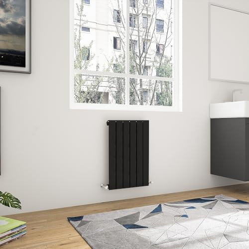 600x408mm Black Flat Panel Radiator Horizontal Vertical Designer Central Heating Rads