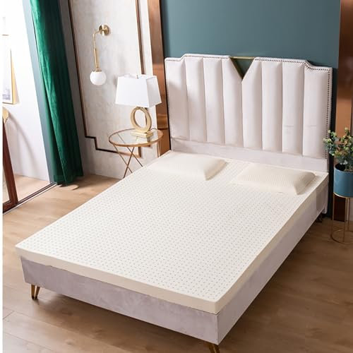 NAKEAH 100% natürlicher Latex -Matratzen -Toper, 1/2/3 Zoll mittelgroß, Drucklinderung für Rückenschmerzen, atmungsaktiv und bequem, Memory Foam Matratze Topper,7.5cm,180x200cm