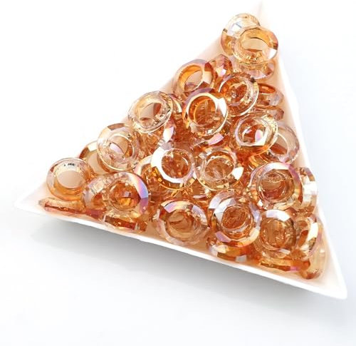 Pack of 50 10 mm Crystal Glass Beads, Glass Beads for Bracelets, Beads for Threading Beads for Crafts, Jewellery Making, DIY Necklaces, Bracelets, Charms, Earrings, Plated Burgundy