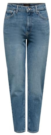 ONLY Damen ONLEMILY HW Straight ANK DNM AZG611 Jeans, Dark Blue Denim, 29W x 30L