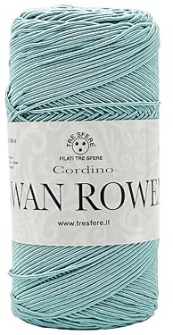 cordino per borse swan rowen effetto elegant da 200g - 50% cotone riciclato-50% poliestere per uncinetto 3-4 (menta - 17)