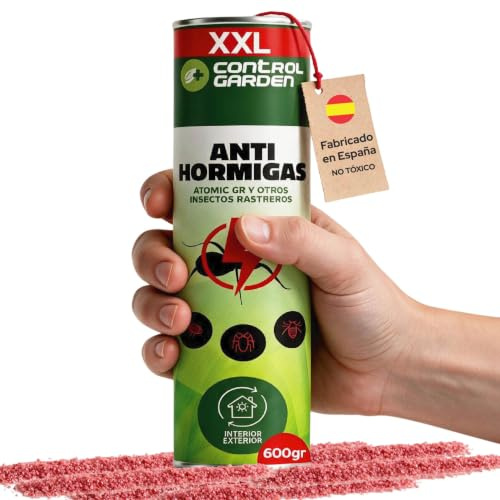 CONTROL GARDEN Insecticida Hormigas Talquera 600 gr | Antihormigas, Cucarachas, Chinches, Piojos, Garrapatas y otros Insectos Rastreros | Granulado Para Hogar y Jardin | Uso Interior y Exterior