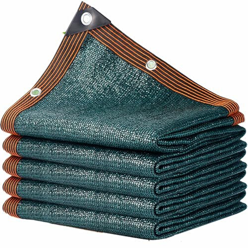 DGSFES Dark green Sun Shade Net 85% Sunblock Shade Cloth with Grommets,Breathable Greenhouse Shading Net,6X8m Rectangle Sun Shade Sail Pergola Cover for Garden Pool Terrace Balcony