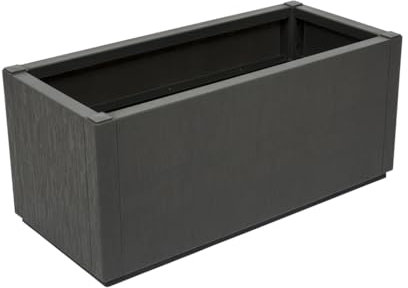 Kreher® XL Pflanzkasten Blumenkasten Anthrazit - 80 x 36 x 36 cm - Kunststoff, frostsicher & wetterfest - Mit Wasserspeicher - Struktur-Design für Garten, Terrasse & Balkon (1)